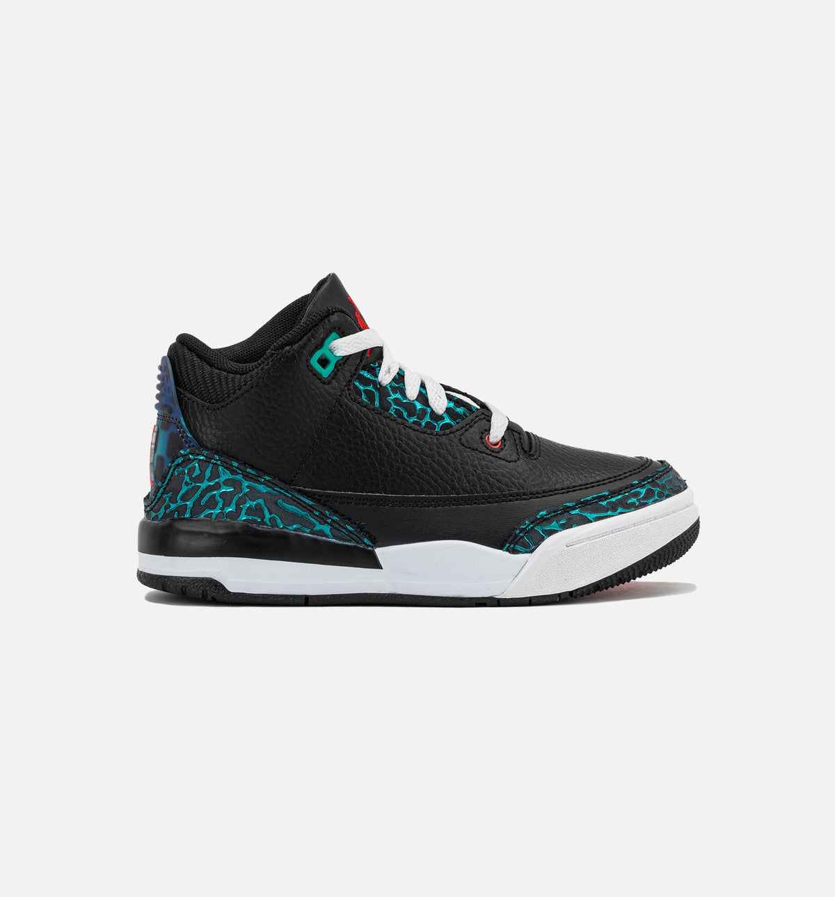 Air Jordan 3 Retro Black and Hyper Jade Preschool Lifestyle Shoes – Black/Siren Red/Hyper Jade/White
