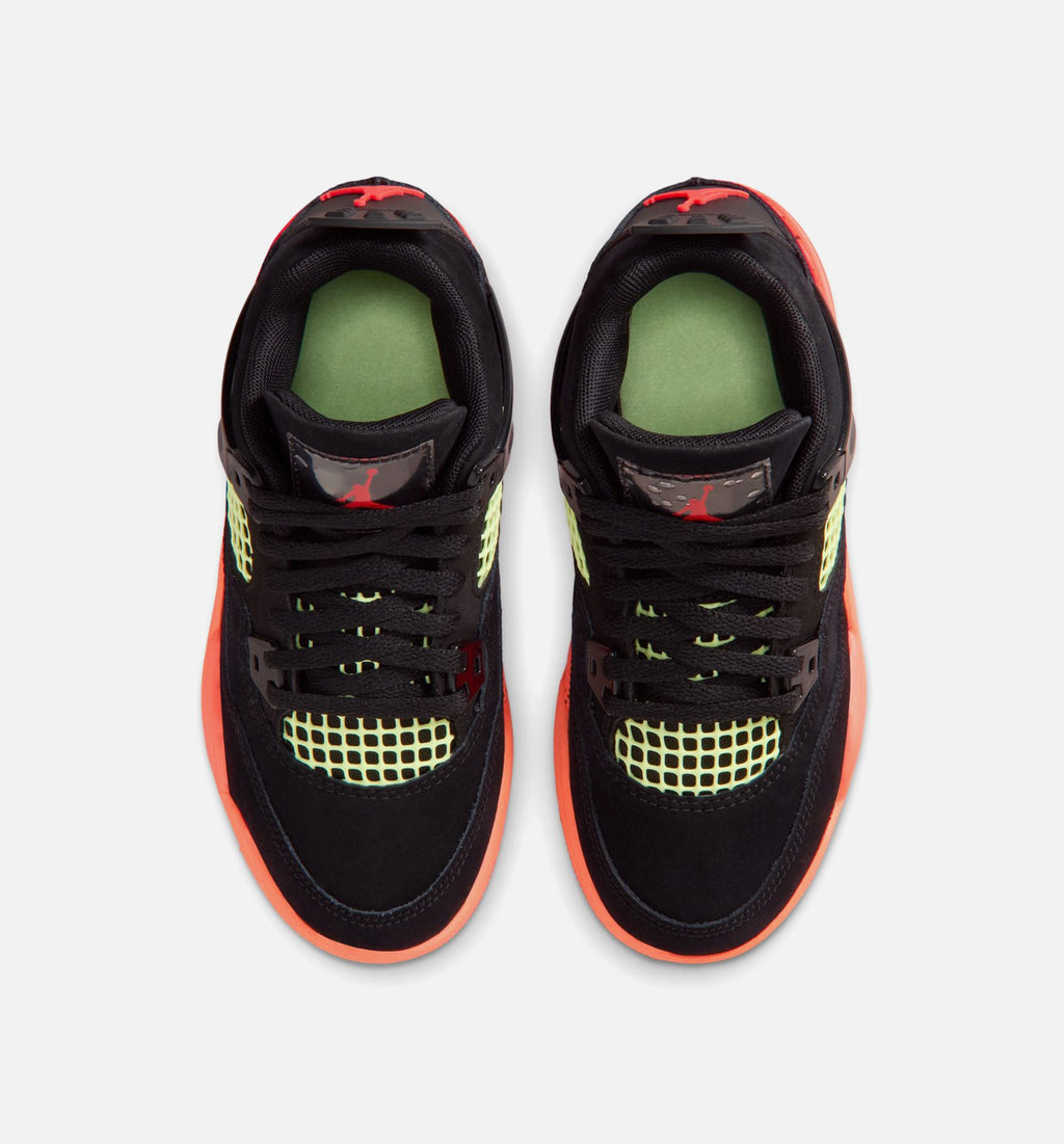 Air Jordan 4 Retro "Black Infrared 23" Preschool Lifestyle Shoes – Black/Infrared 23/Bright Mango