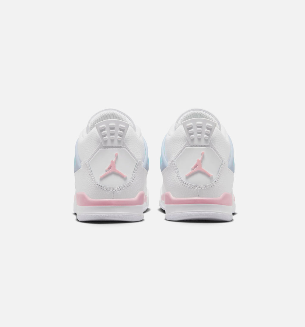 Air Jordan 4 Retro "Medium Soft Pink" Preschool Lifestyle Shoes – White/Medium Soft Pink/Half Blue