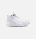 Air Jordan 3 Retro "White and Silver" Preschool Lifestyle Shoes – White/Metallic Silver
