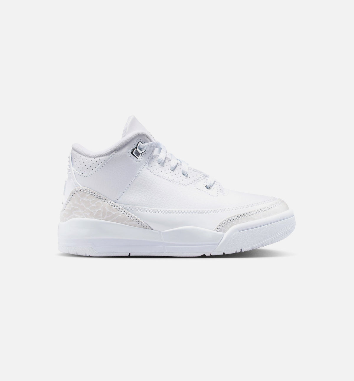 Air Jordan 3 Retro "White and Silver" Preschool Lifestyle Shoes – White/Metallic Silver