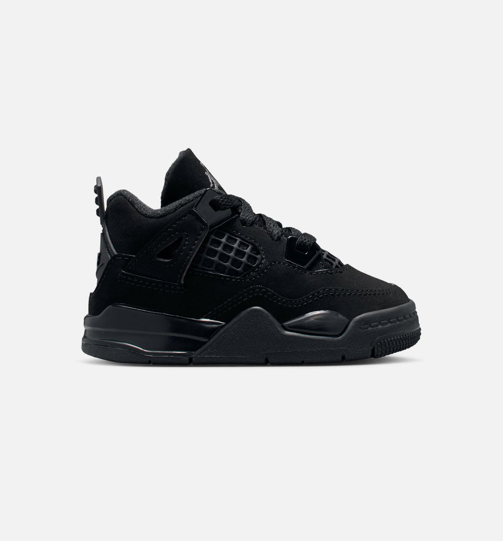 Air Jordan 4 Retro "Black Cat" Infant/Toddler Lifestyle Shoes – Black/Light Graphite