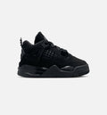 Air Jordan 4 Retro "Black Cat" Infant/Toddler Lifestyle Shoes – Black/Light Graphite