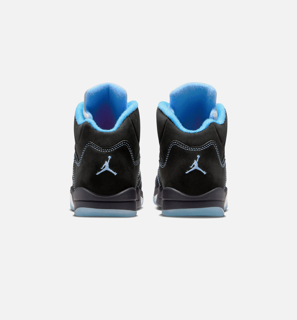 Air Jordan 5 Retro "Black Carolina" Preschool Lifestyle Shoes – Black/University Blue/White