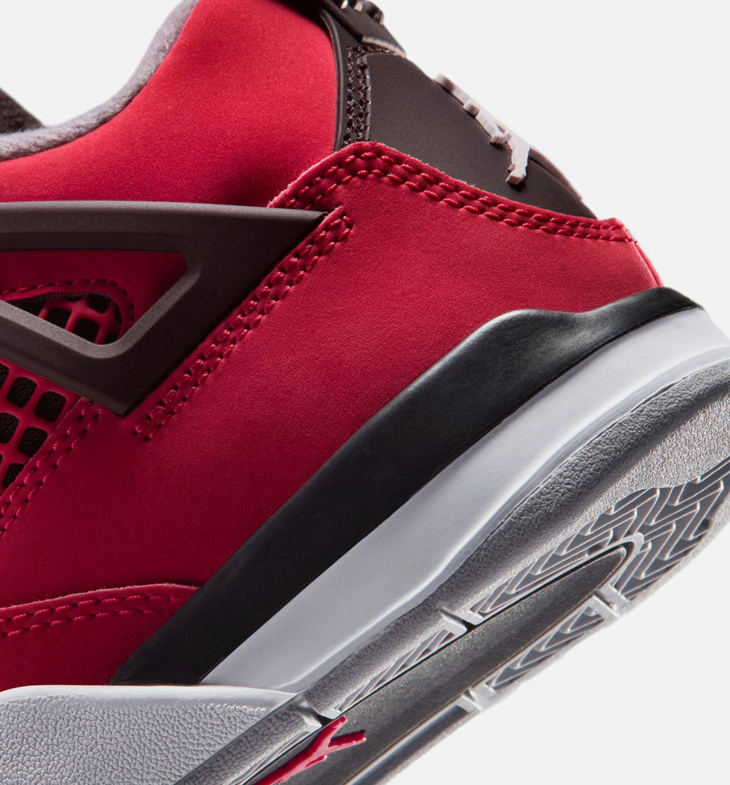 Air Jordan 4 Retro "Toro Bravo" Preschool Lifestyle Shoes – Fire Red/White/Black/Cement Grey