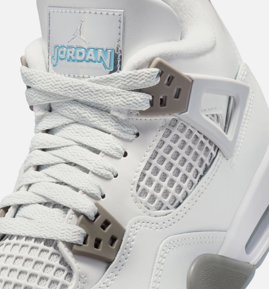 Air Jordan 4 Retro "Blue Chill" Grade School Lifestyle Shoes – Photon Dust/Blue Chill/Flat Pewter/White/Blue Tint