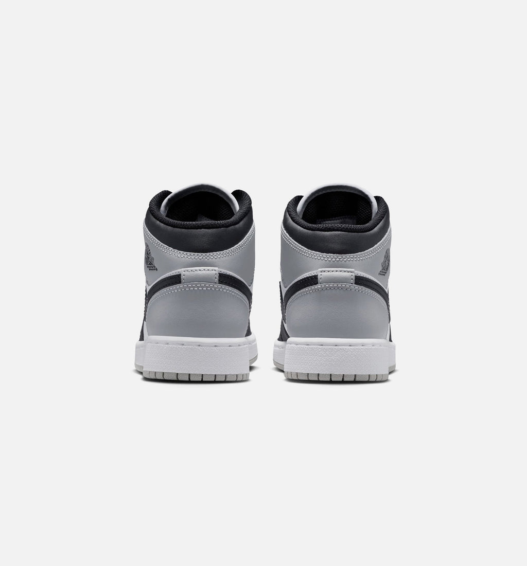 Air Jordan 1 Mid "Light Smoke Grey" Grade School Lifestyle Shoes – White/Light Smoke Grey/Black