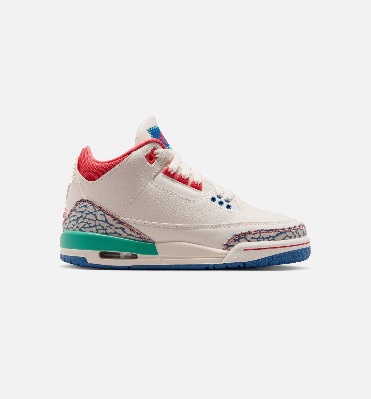 Air Jordan 3 Retro "Play Your Way" Grade School Lifestyle Shoes – Chalk/Track Red/True Blue/Kinetic Green
