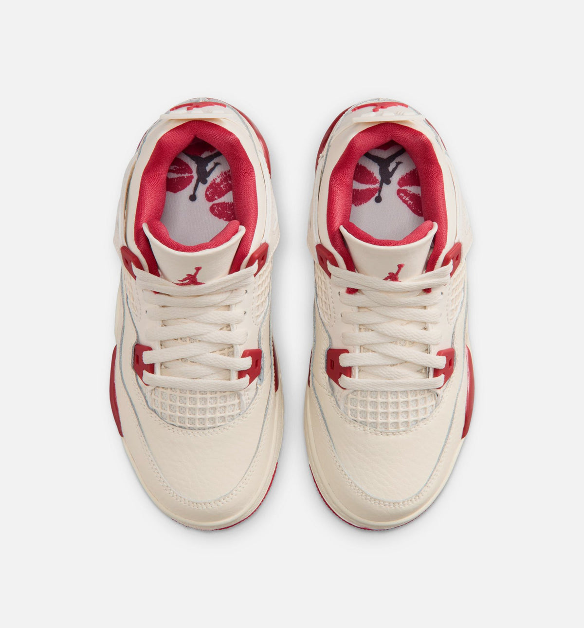 Air Jordan 4 Retro "Valentine's Day" Preschool Lifestyle Shoes – Pale Ivory/Sierra Red/Tough Red