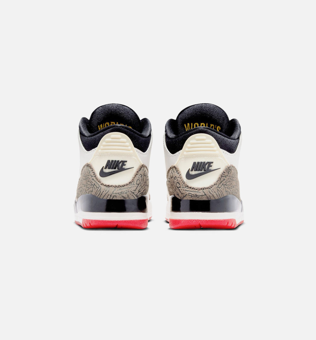 Air Jordan 3 Retro Sail and University Red Preschool Lifestyle Shoes – Sail/Black/University Red/Pale Ivory