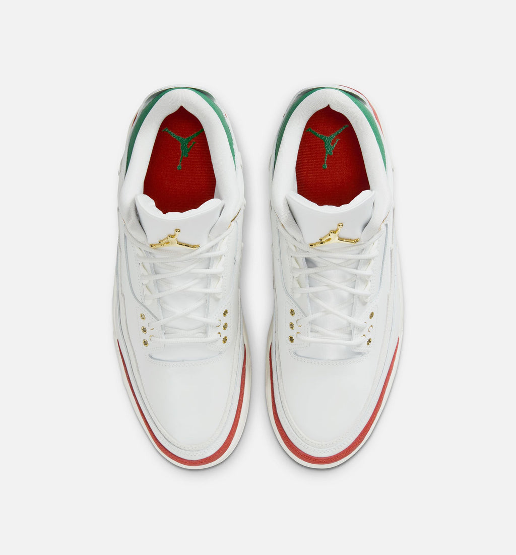 Air Jordan 3 Retro "El Vuelo" Men's Lifestyle Shoes – Summit White/Pine Green/Dragon Red/Metallic Gold