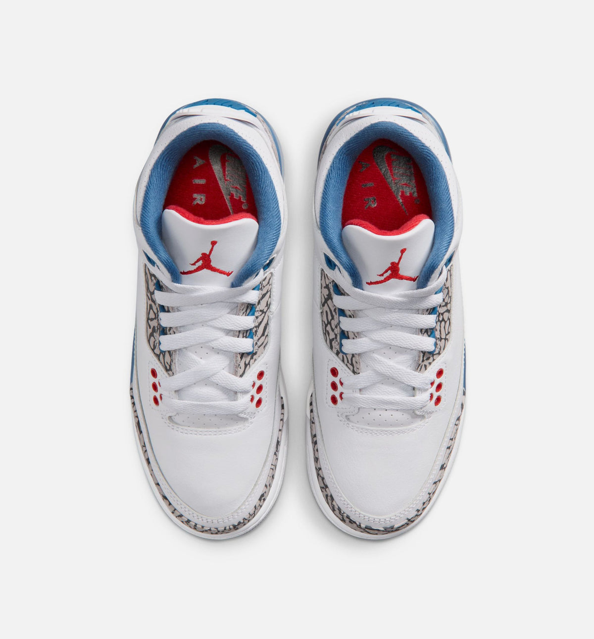Air Jordan 3 Retro OG "True Blue" Grade School Lifestyle Shoes – White/Fire Red/True Blue