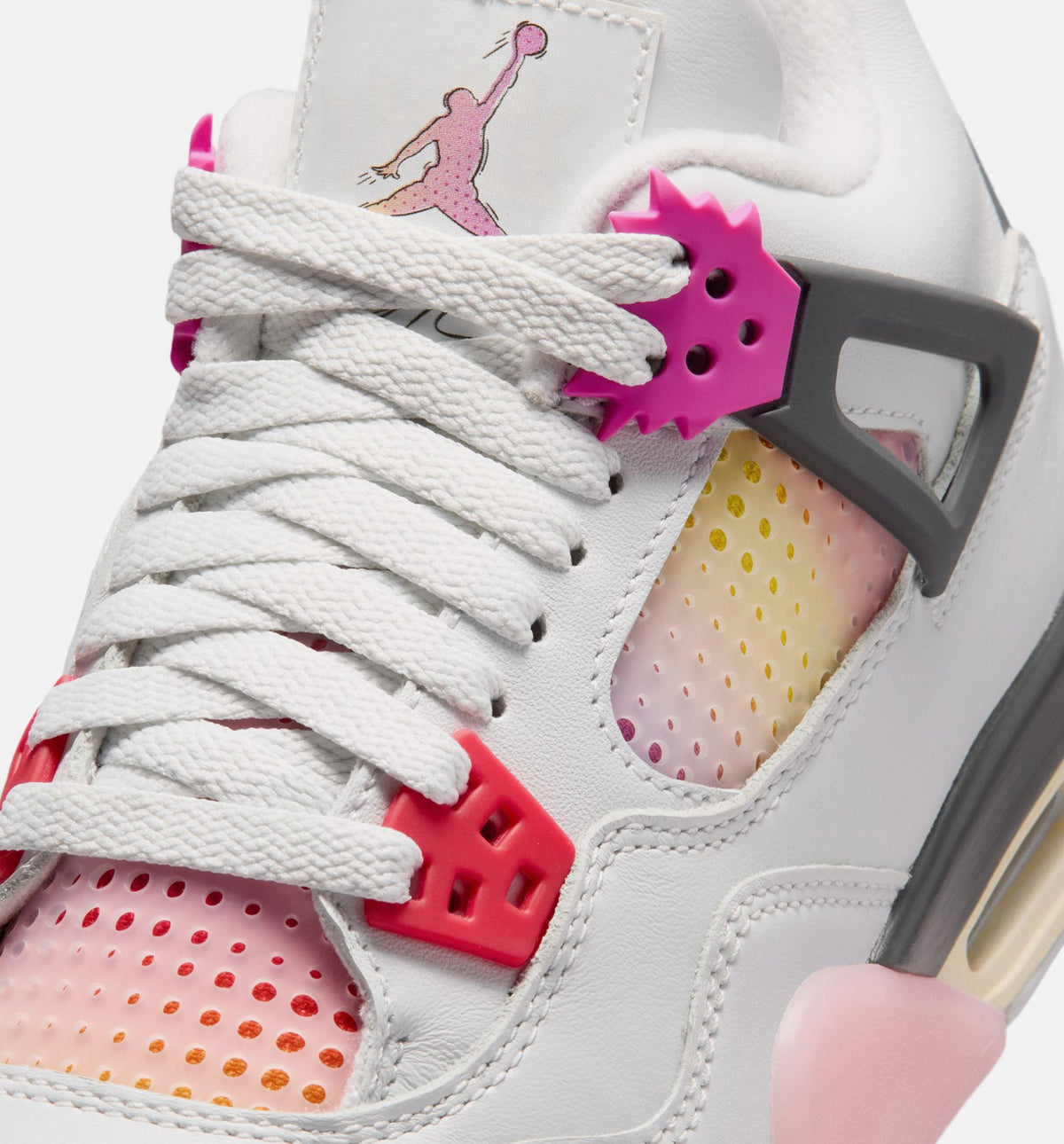 Air Jordan 4 Retro "Comic" Grade School Lifestyle Shoes – Off White/Fire Pink/Anthracite
