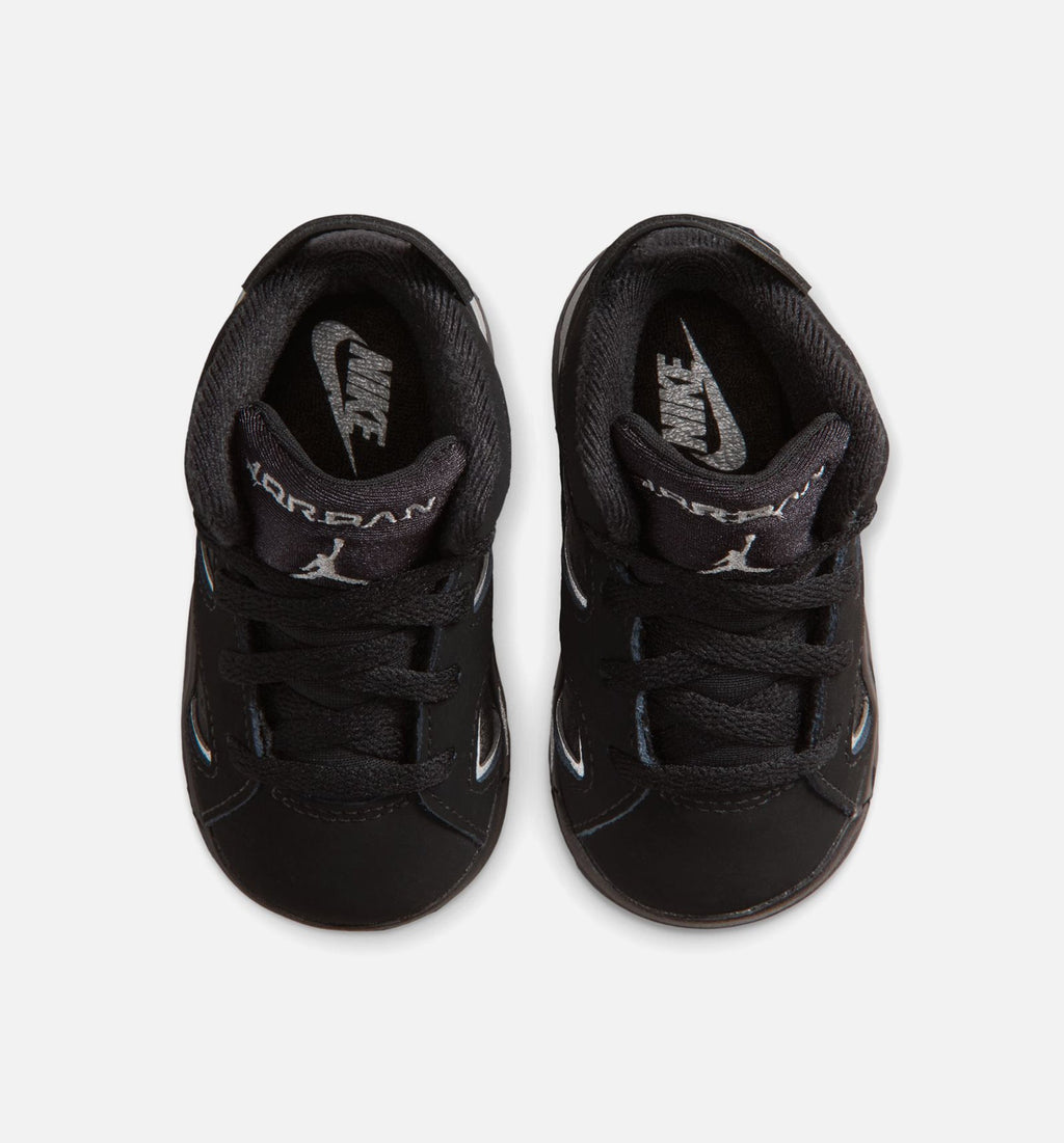 Air Jordan 6 Cap & Gown Infant Toddler Lifestyle Shoes / Black / Reflective Silver
