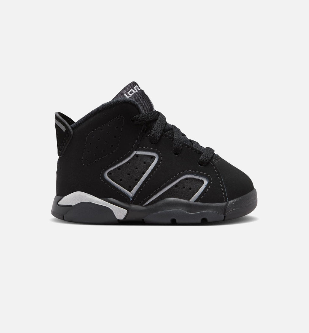 Air Jordan 6 Cap & Gown Infant Toddler Lifestyle Shoes / Black / Reflective Silver