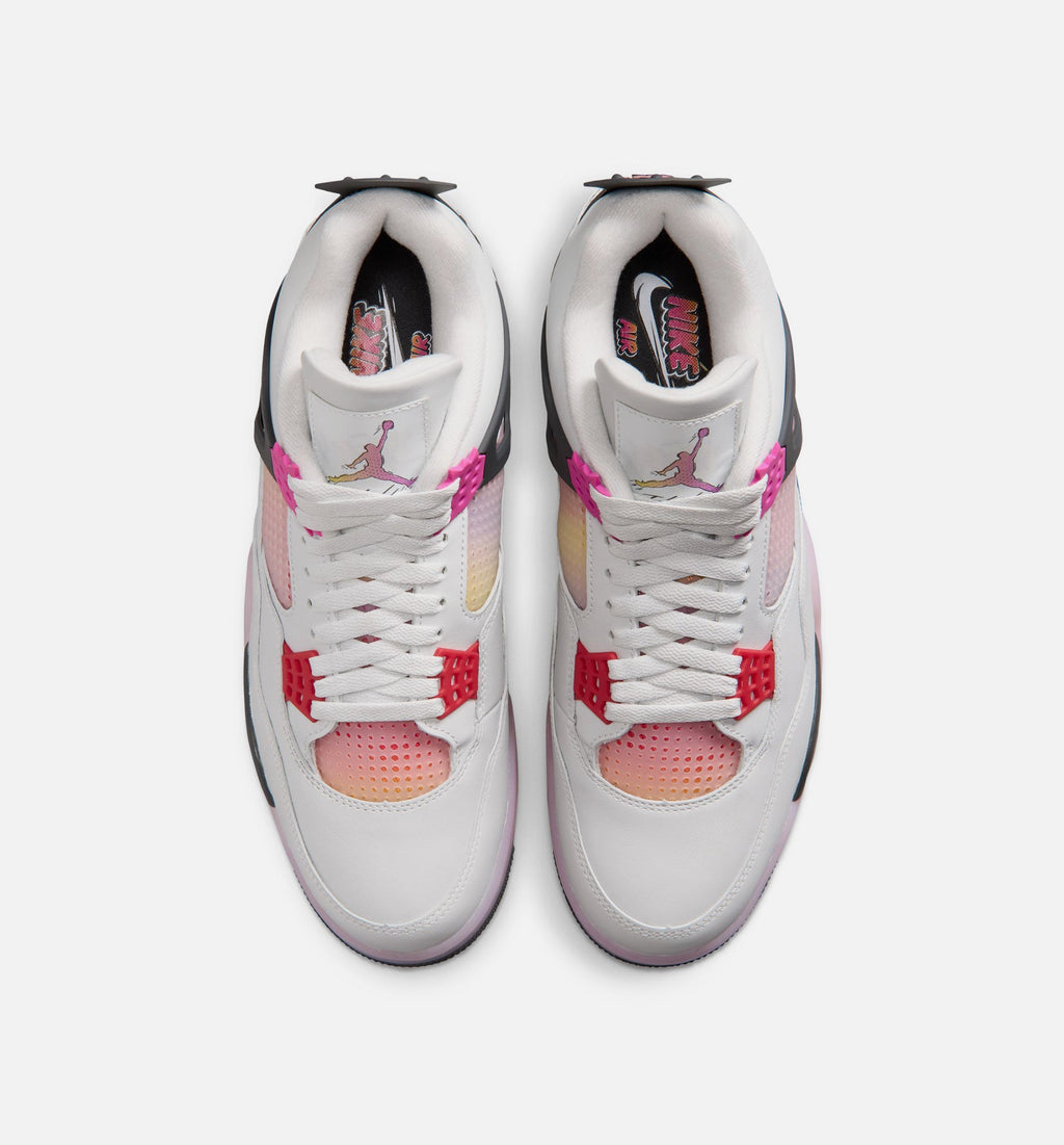 Air Jordan 4 Retro "Comic" Men's Lifestyle Shoes – Off White/Fire Pink/Anthracite