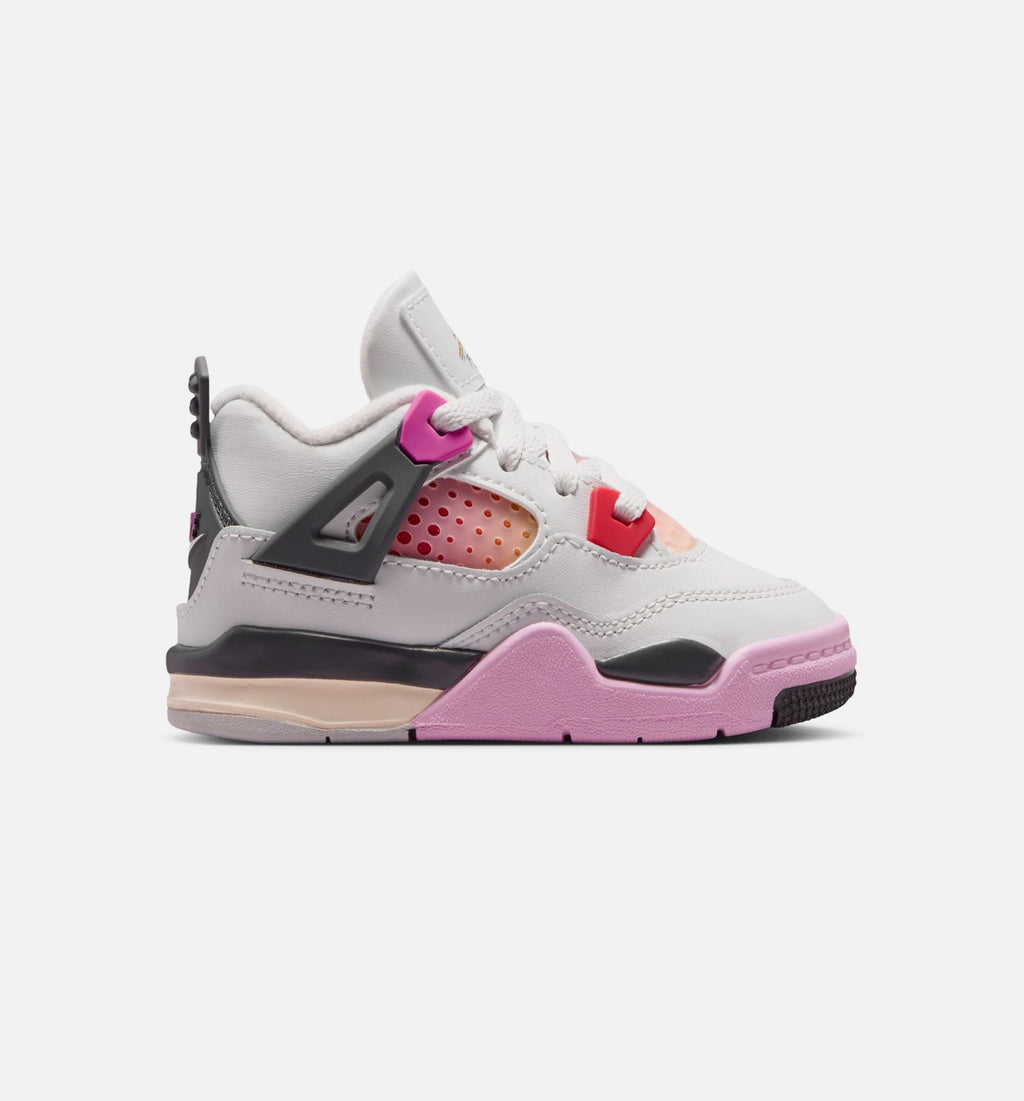 Air Jordan 4 Retro "Comic" Infant/Toddler Lifestyle Shoes – Off White/Fire Pink/Anthracite