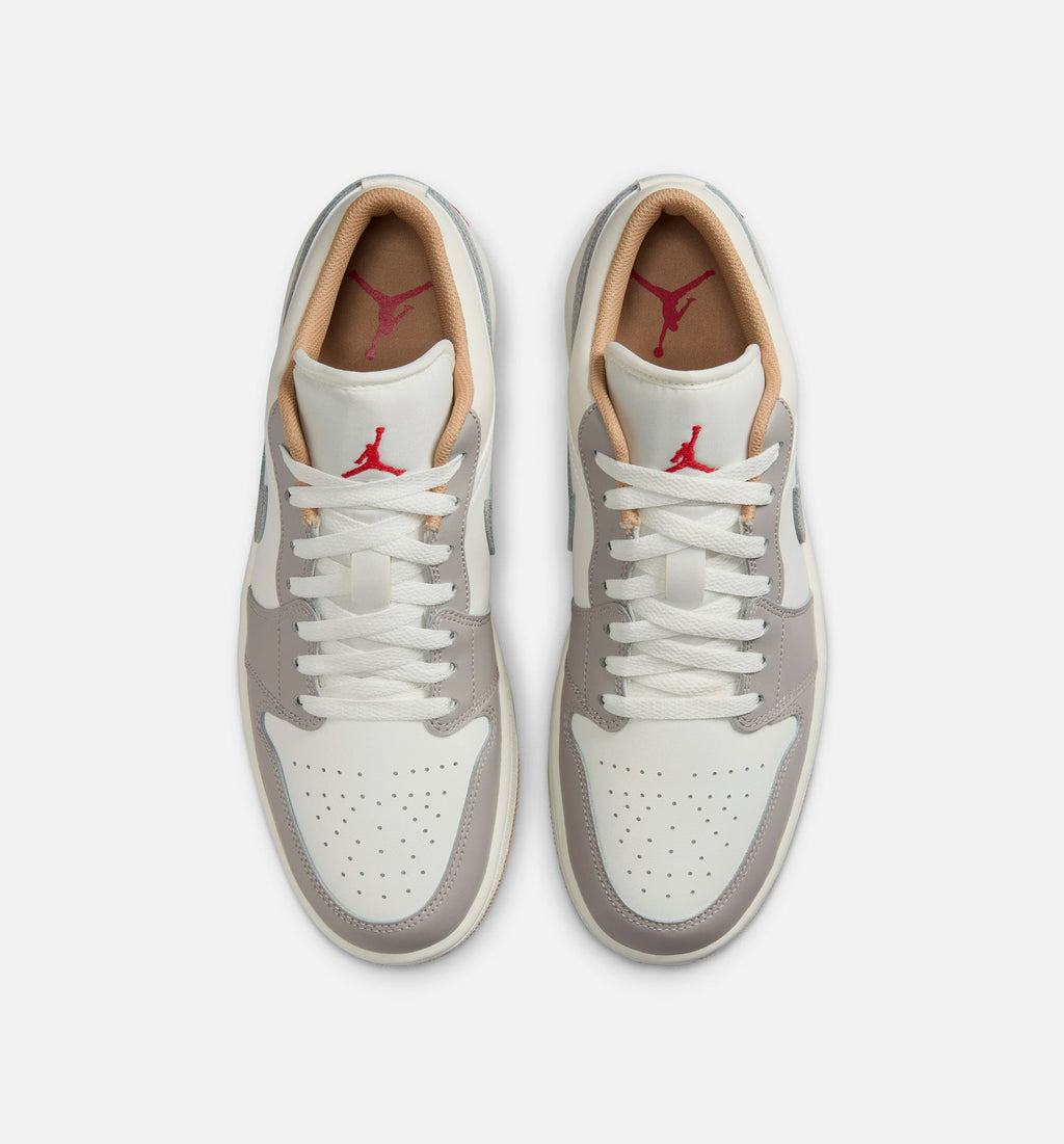 Air Jordan 1 Low Men's Lifestyle Shoes – Sail/Fire Red/College Grey/Hemp
