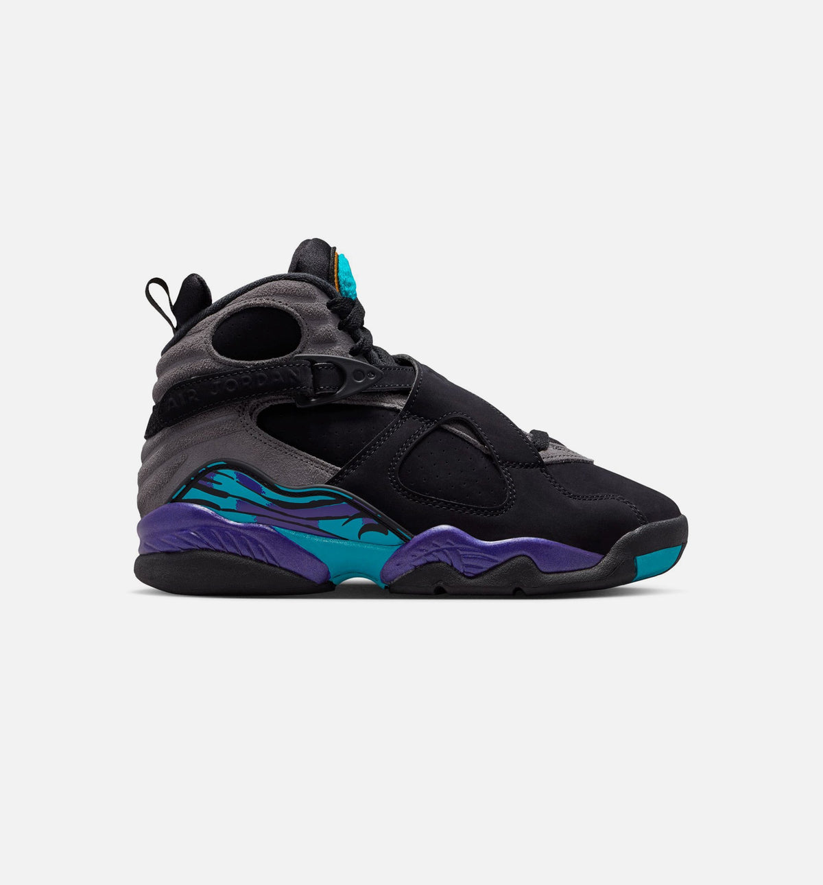 Air Jordan 8 Retro Aqua Grade School Lifestyle Shoes – Black/Multi-Color/Bright Concord