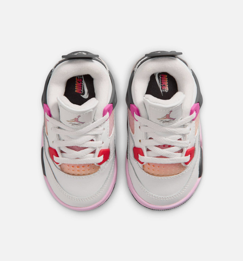 Air Jordan 4 Retro "Comic" Infant/Toddler Lifestyle Shoes – Off White/Fire Pink/Anthracite