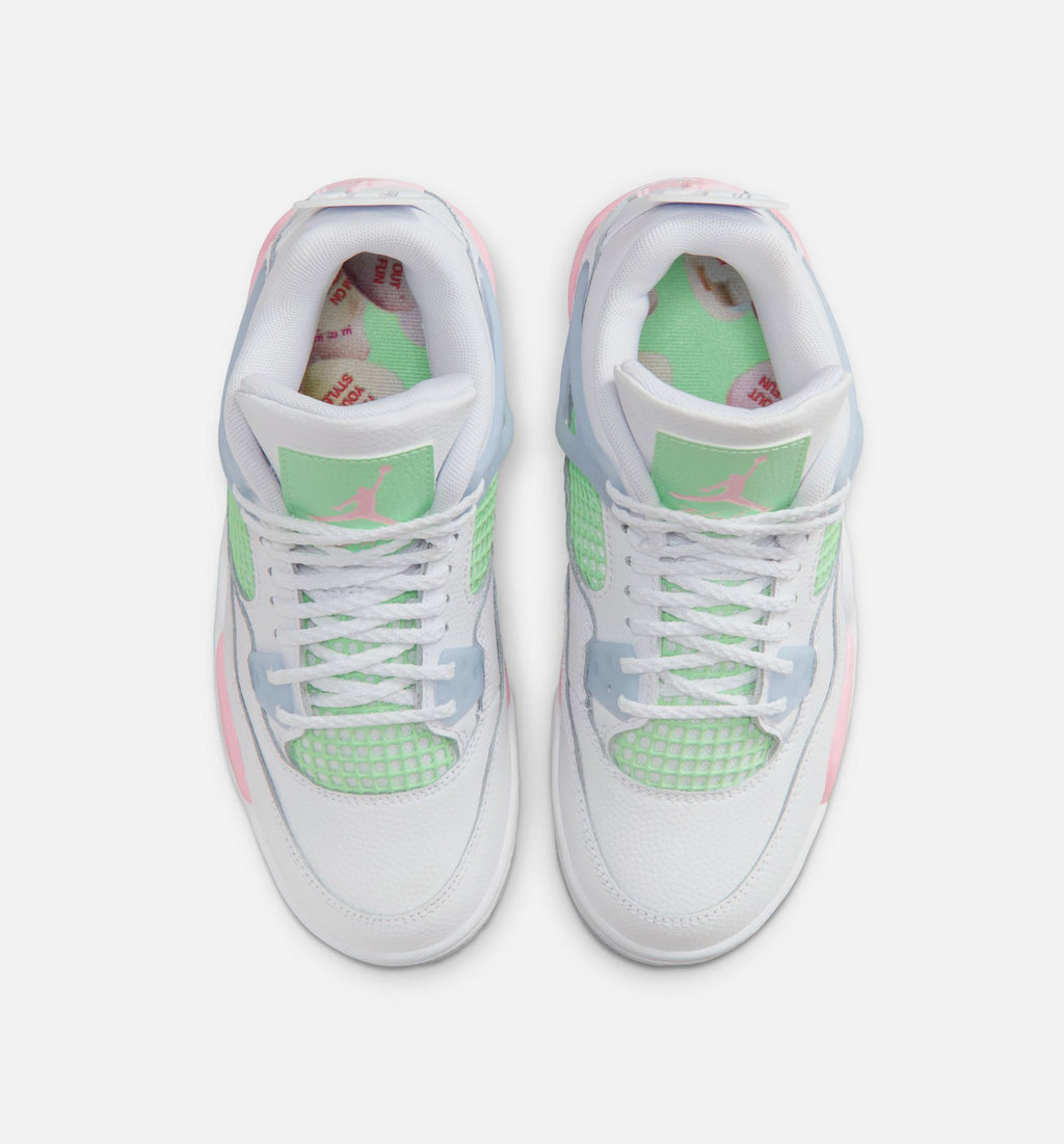 Air Jordan 4 Retro "Medium Soft Pink" Grade School Lifestyle Shoes – White/Medium Soft Pink/Half Blue