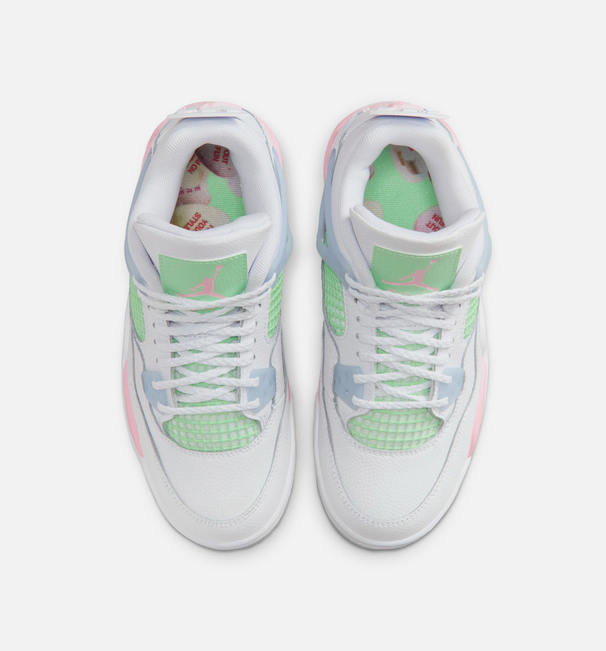 Air Jordan 4 Retro "Medium Soft Pink" Grade School Lifestyle Shoes – White/Medium Soft Pink/Half Blue