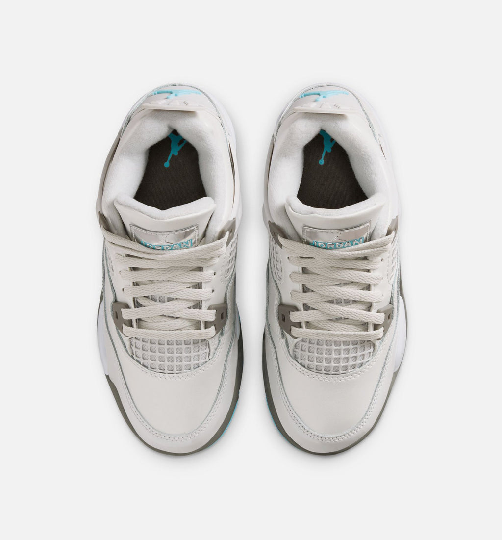 Air Jordan 4 Retro "Blue Chill" Preschool Lifestyle Shoes – Photon Dust/Blue Chill/Flat Pewter/White/Blue Tint