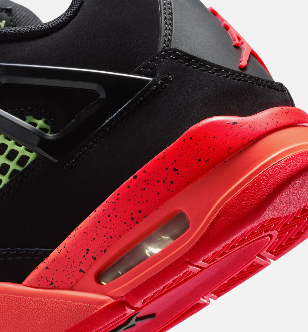 Air Jordan 4 Retro "Black Infrared 23" Grade School Lifestyle Shoes – Black/Infrared 23/Bright Mango