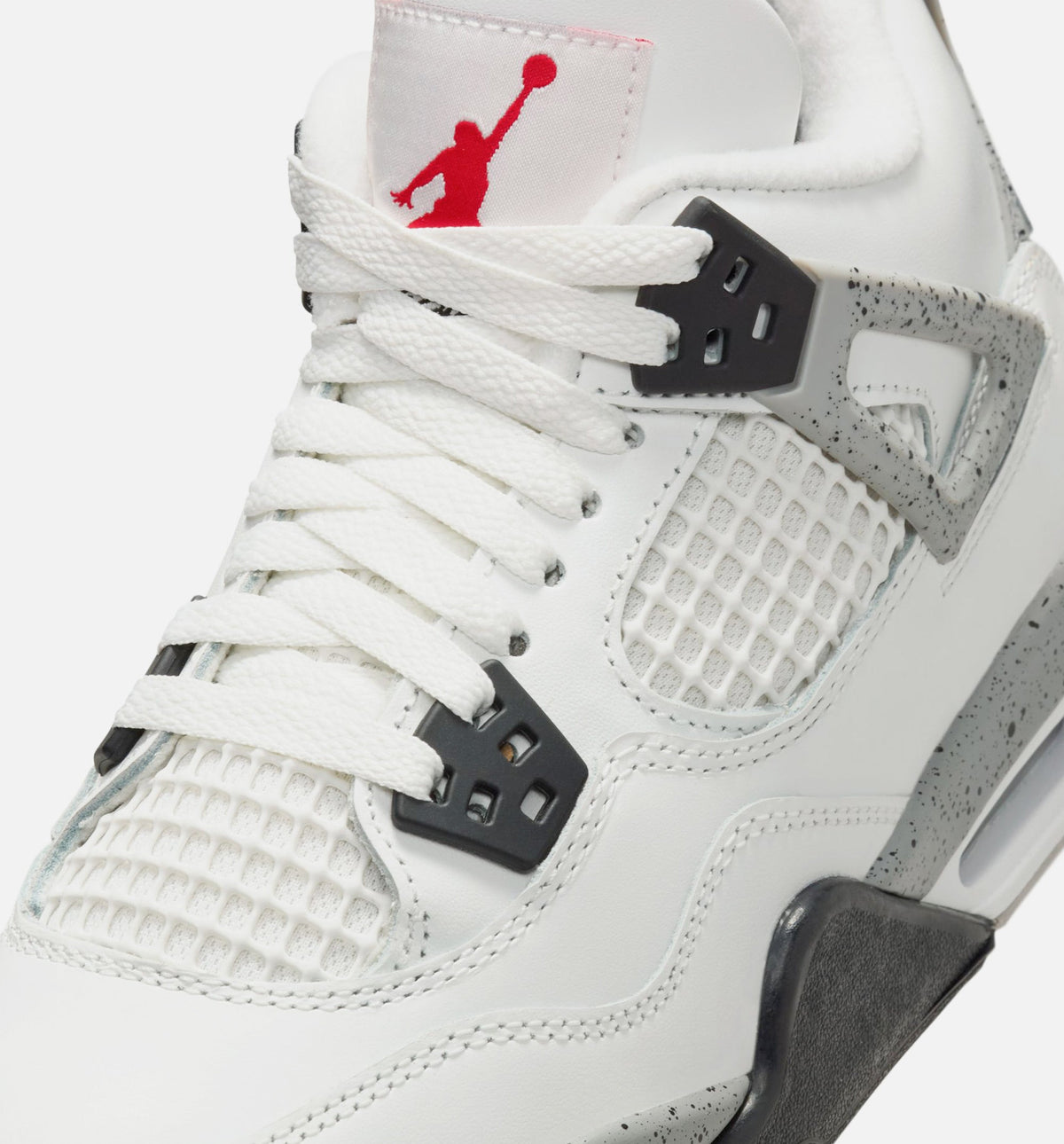 Air Jordan 4 Retro "White Cement" Grade School Lifestyle Shoes – Summit White/Fire Red/Cement Grey/Black