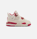 Air Jordan 4 Retro "Valentine's Day" Infant/Toddler Lifestyle Shoes – Pale Ivory/Sierra Red/Tough Red
