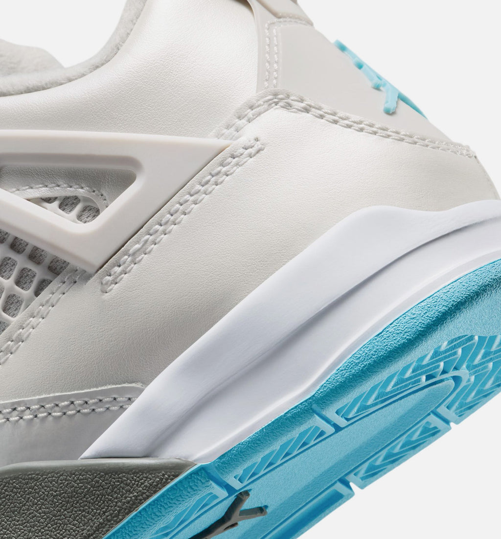 Air Jordan 4 Retro "Blue Chill" Preschool Lifestyle Shoes – Photon Dust/Blue Chill/Flat Pewter/White/Blue Tint