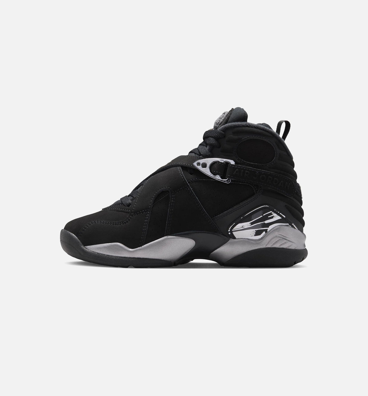 Air Jordan 8 Retro Chrome Grade School Lifestyle Shoes – Black/White/Light Graphite