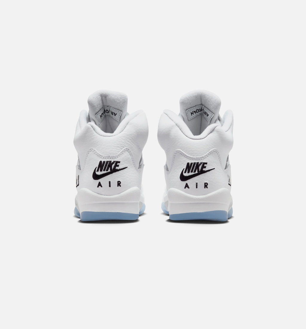 Air Jordan 5 Retro OG Grade School Lifestyle Shoes / White / Black / Metallic Silver