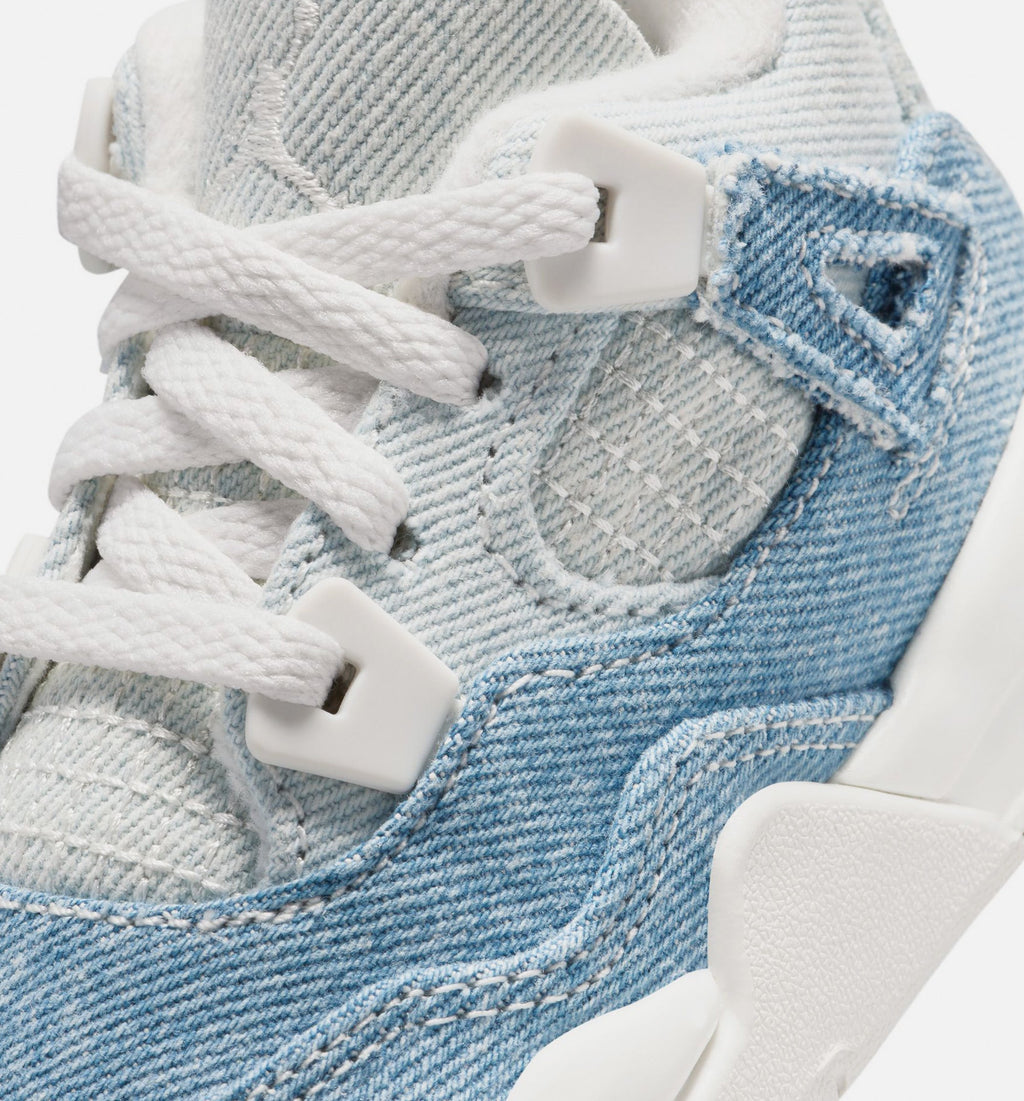 Air Jordan 4 Retro "Worn Blue" Infant/Toddler Lifestyle Shoes – Sail/Worn Blue/Metallic Gold