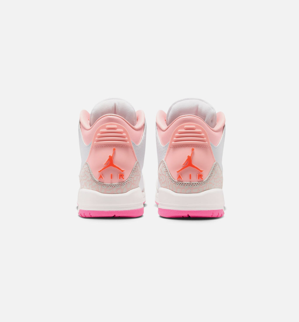 Air Jordan 3 Retro "Spring Flowers" Grade School Lifestyle Shoes – Pearl Pink/Pink Bloom/Pink Glow/Hyper Orange