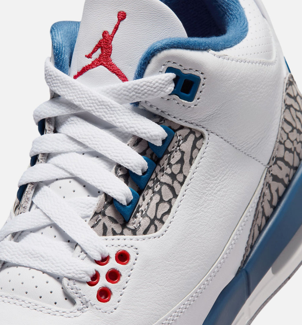 Air Jordan 3 Retro OG "True Blue" Grade School Lifestyle Shoes – White/Fire Red/True Blue