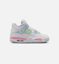 Air Jordan 4 Retro "Medium Soft Pink" Grade School Lifestyle Shoes – White/Medium Soft Pink/Half Blue