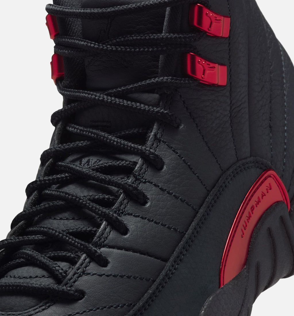 Air Jordan 12 Retro Bloodline Grade School Lifestyle Shoes – Black/Varsity Red