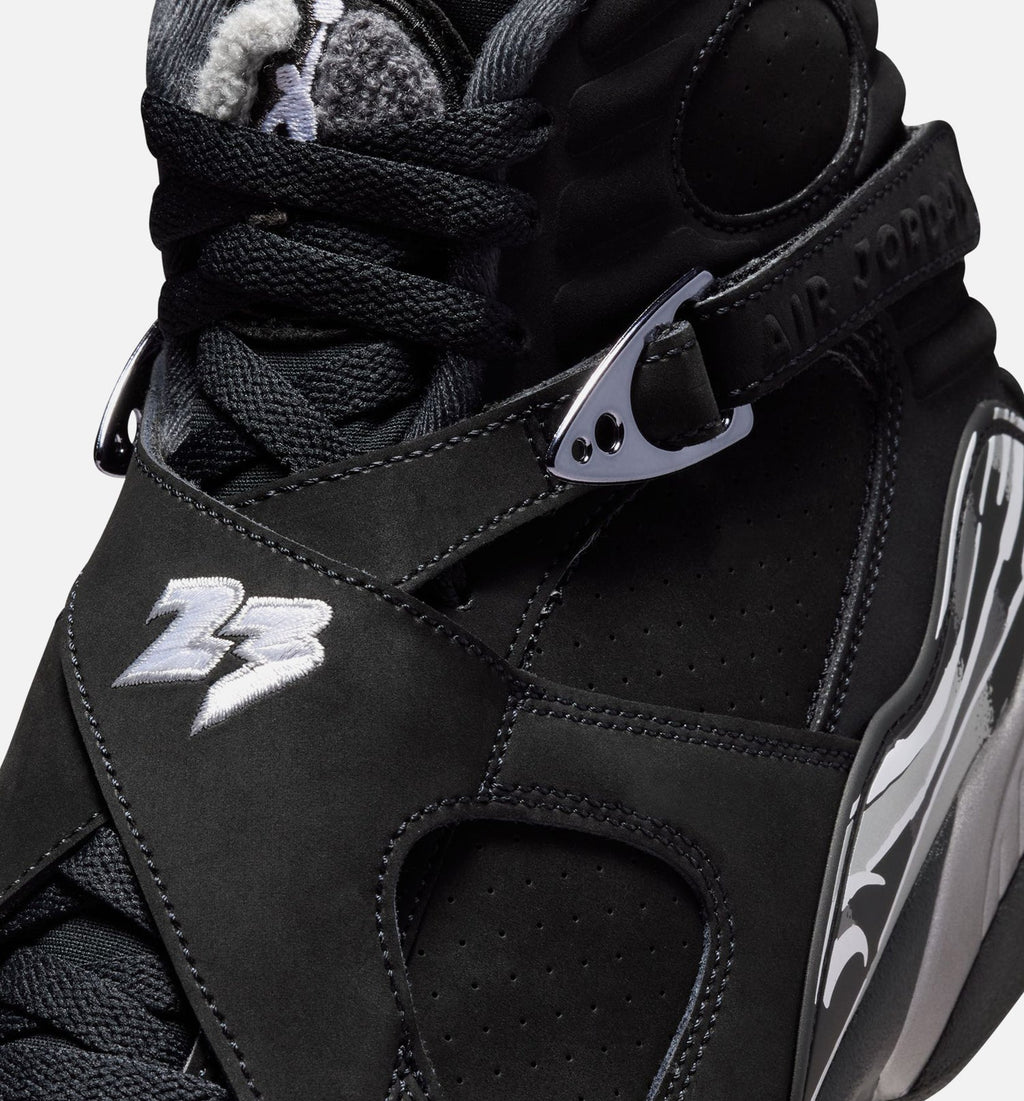 Air Jordan 8 Retro Chrome Men's Lifestyle Shoes – Black/White/Light Graphite