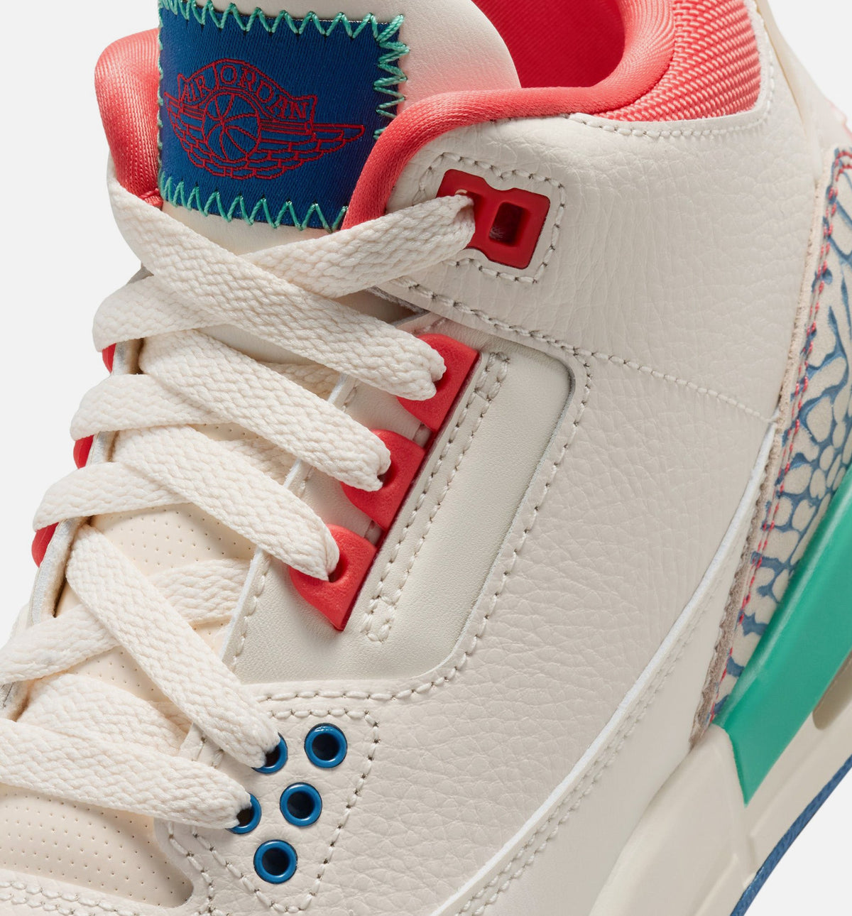 Air Jordan 3 Retro "Play Your Way" Grade School Lifestyle Shoes – Chalk/Track Red/True Blue/Kinetic Green