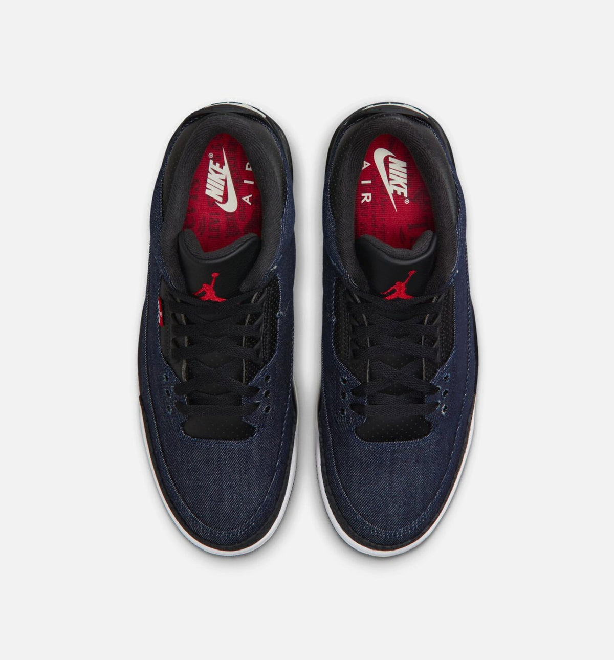Air Jordan 3 x Levi's Indigo and Gym Red Men's Lifestyle Shoes – Denim/Black/Sail